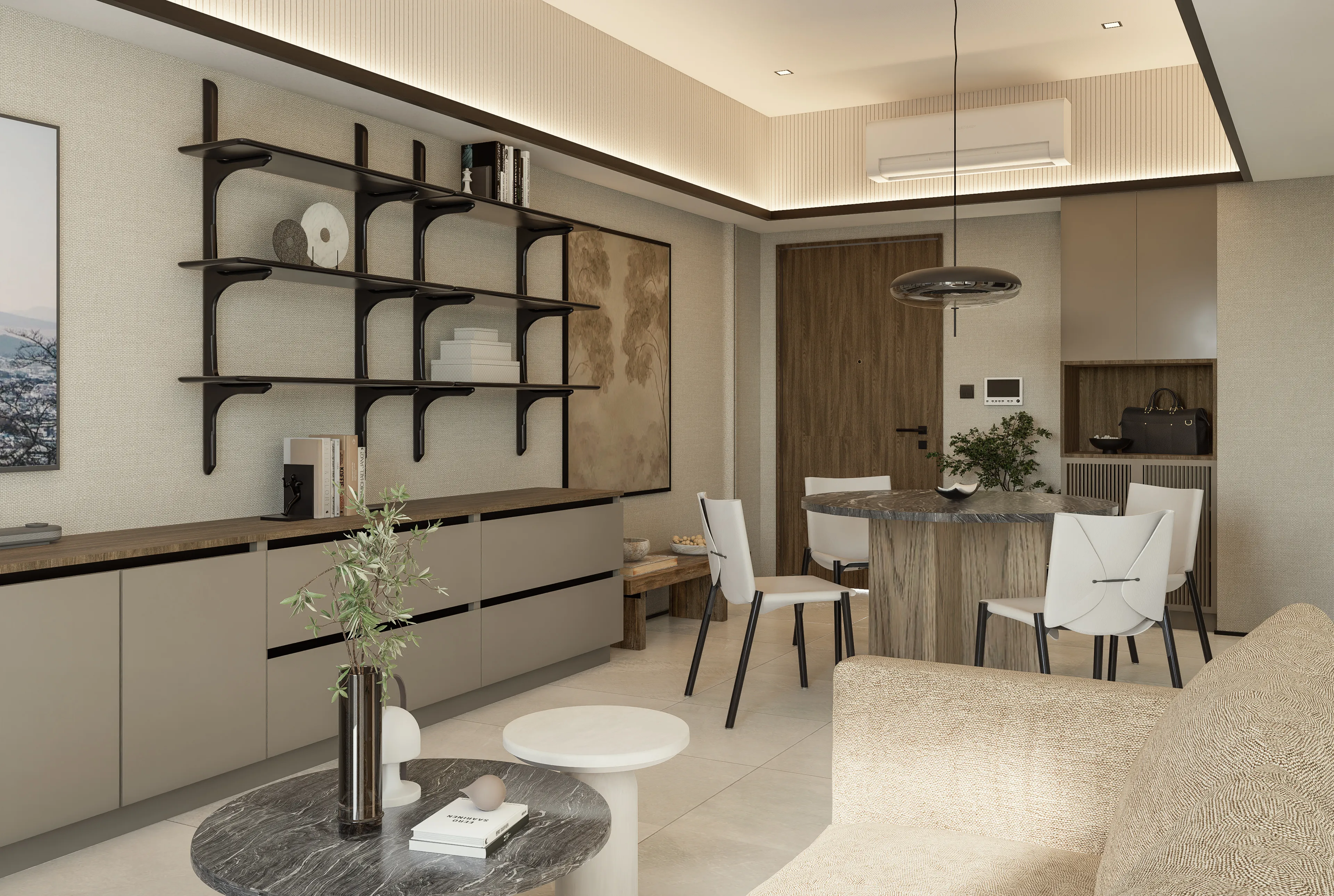 the wave towers 1 bedroom living room and dining