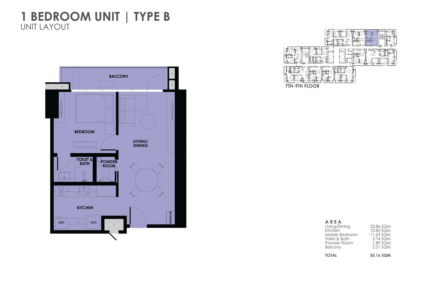 the wave towers 1 bedroom with balcony
