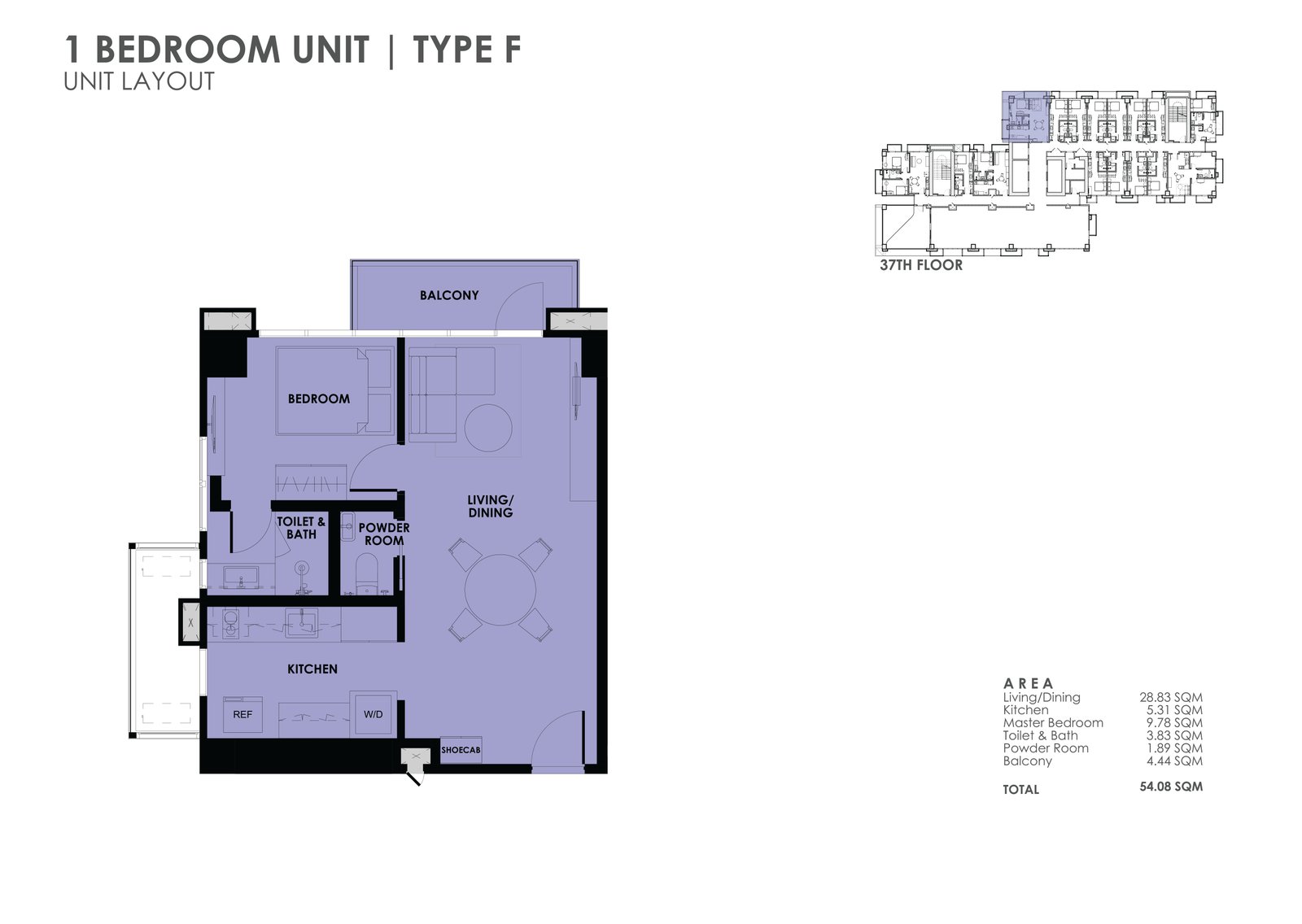 the wave towers 1 bedroom type F