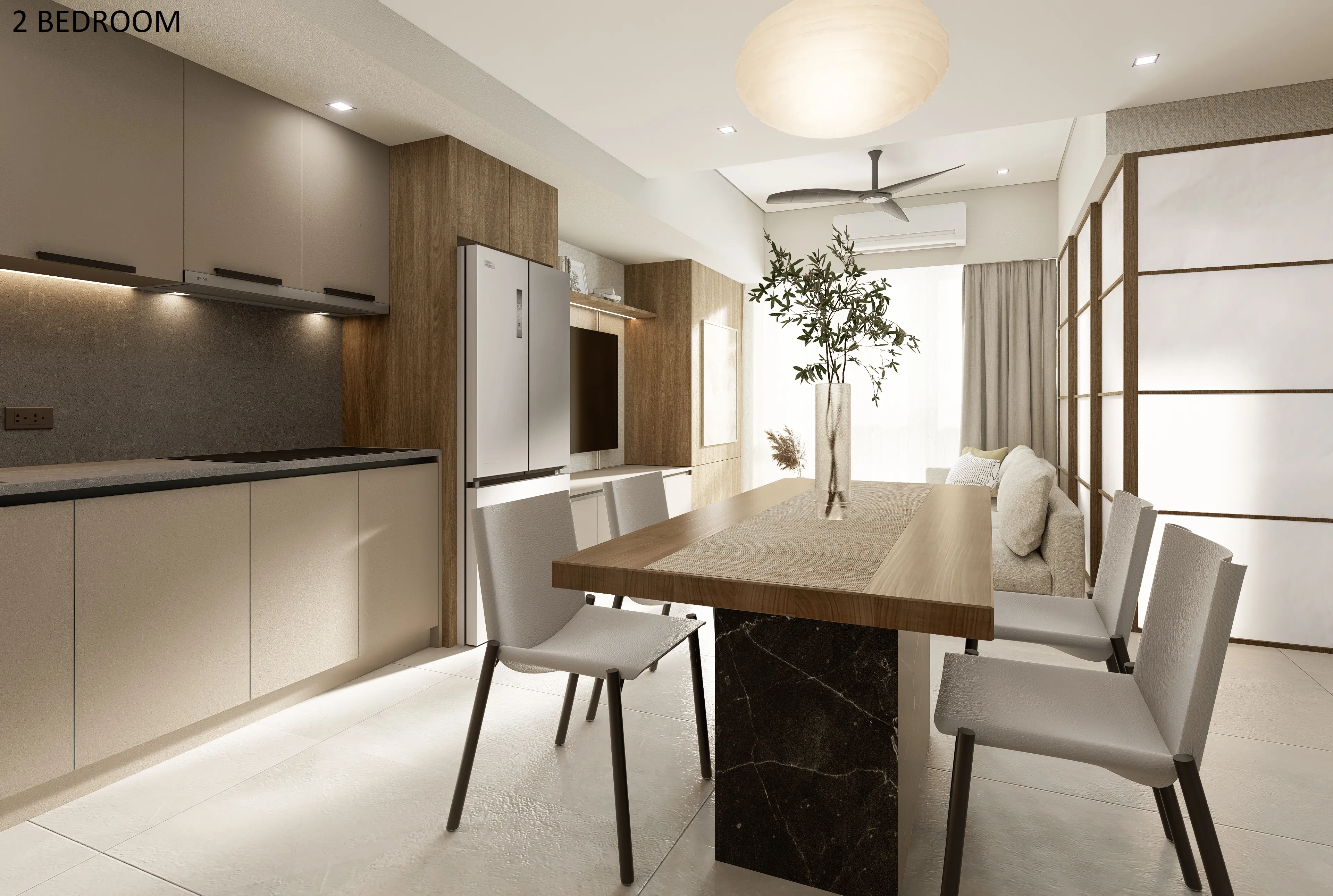 the wave towers 2 bedroom dining area
