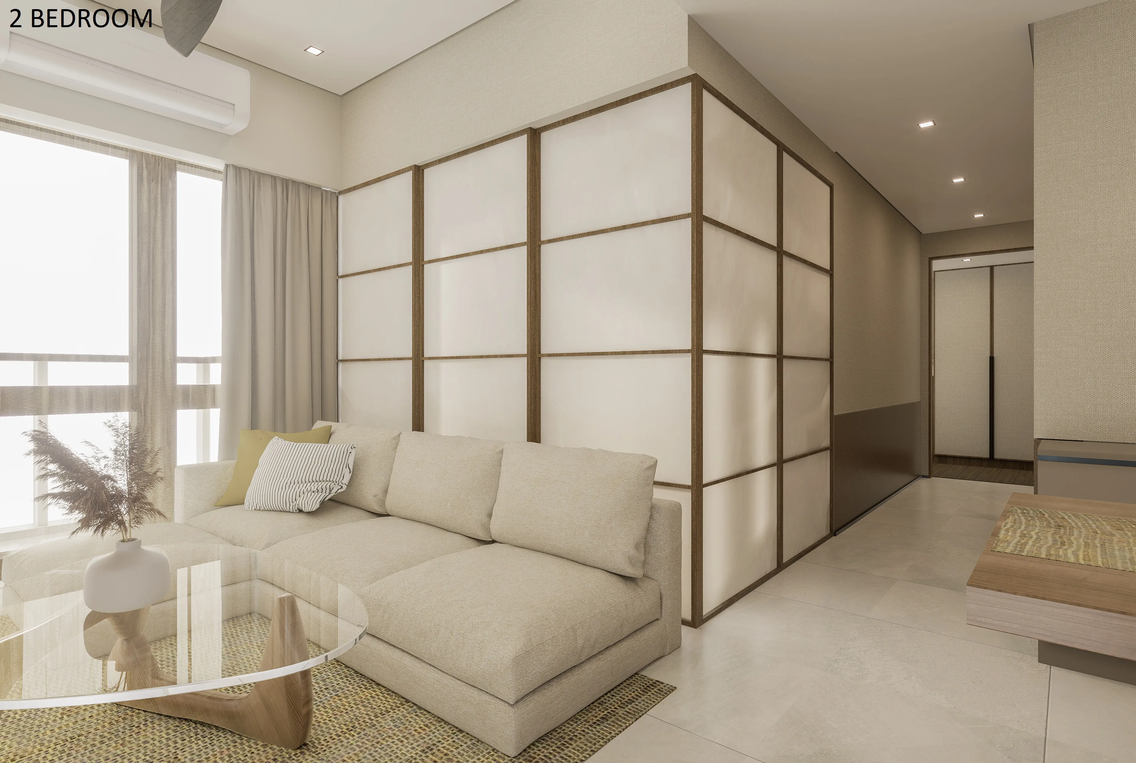 the wave towers 2 bedroom showroom hallway