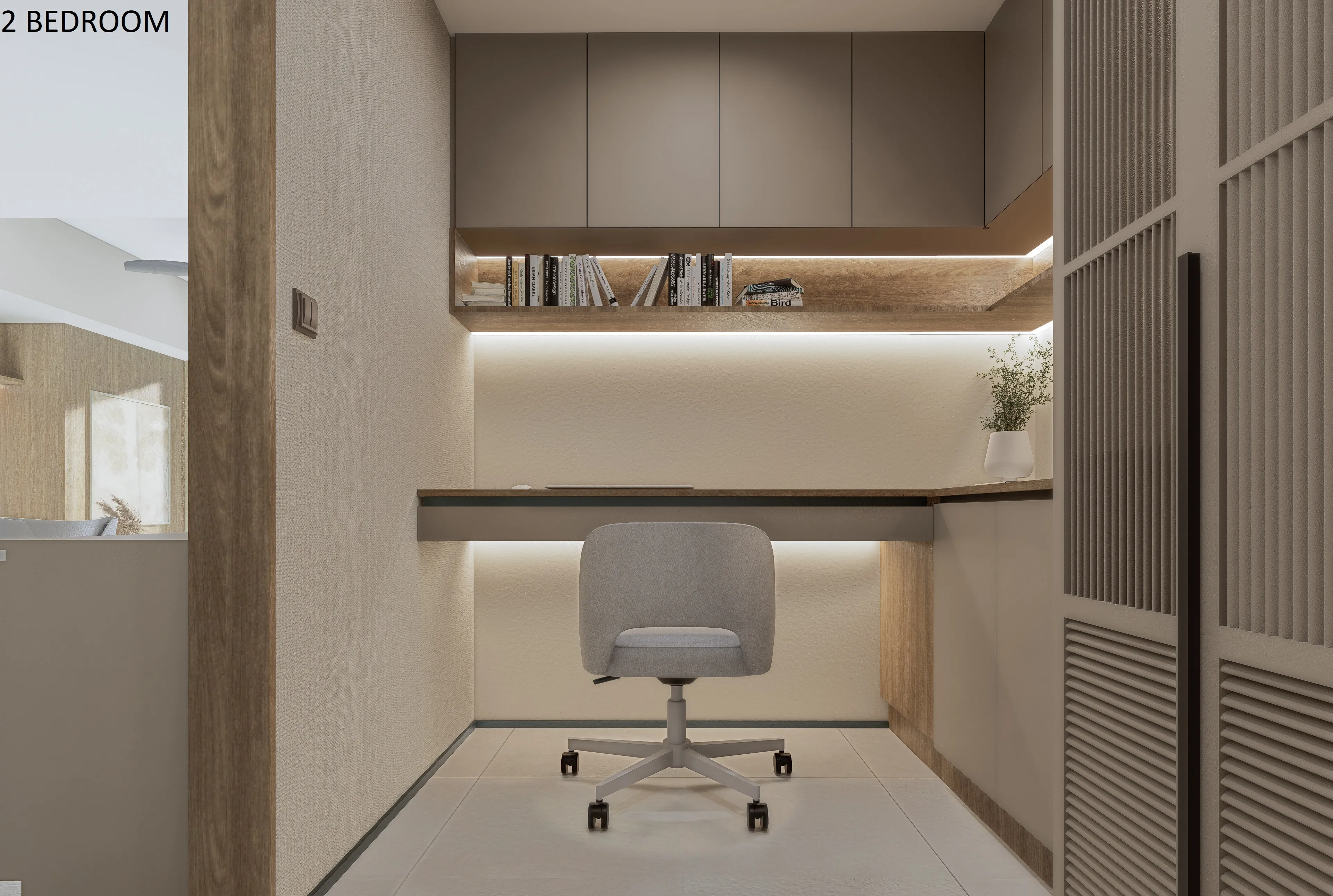 the wave towers 2 bedroom office area