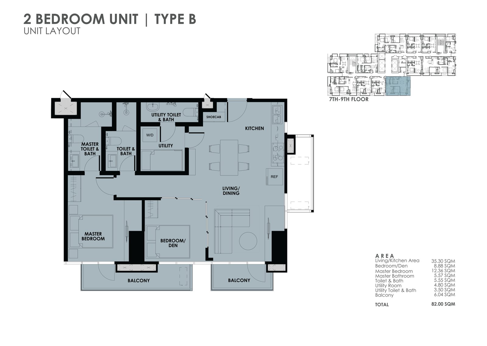 the wave towers 2 bedroom with utility room