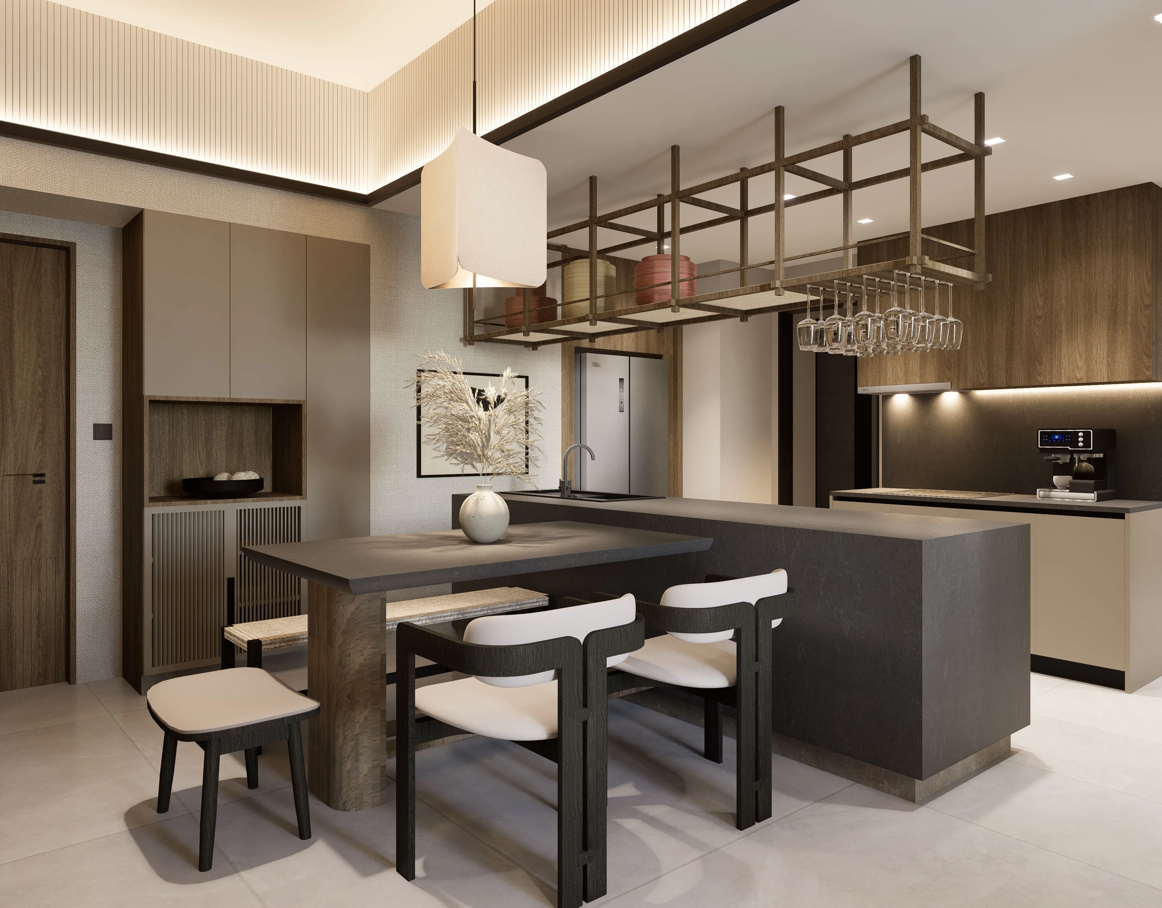 the wave towers 3 bedroom dining area