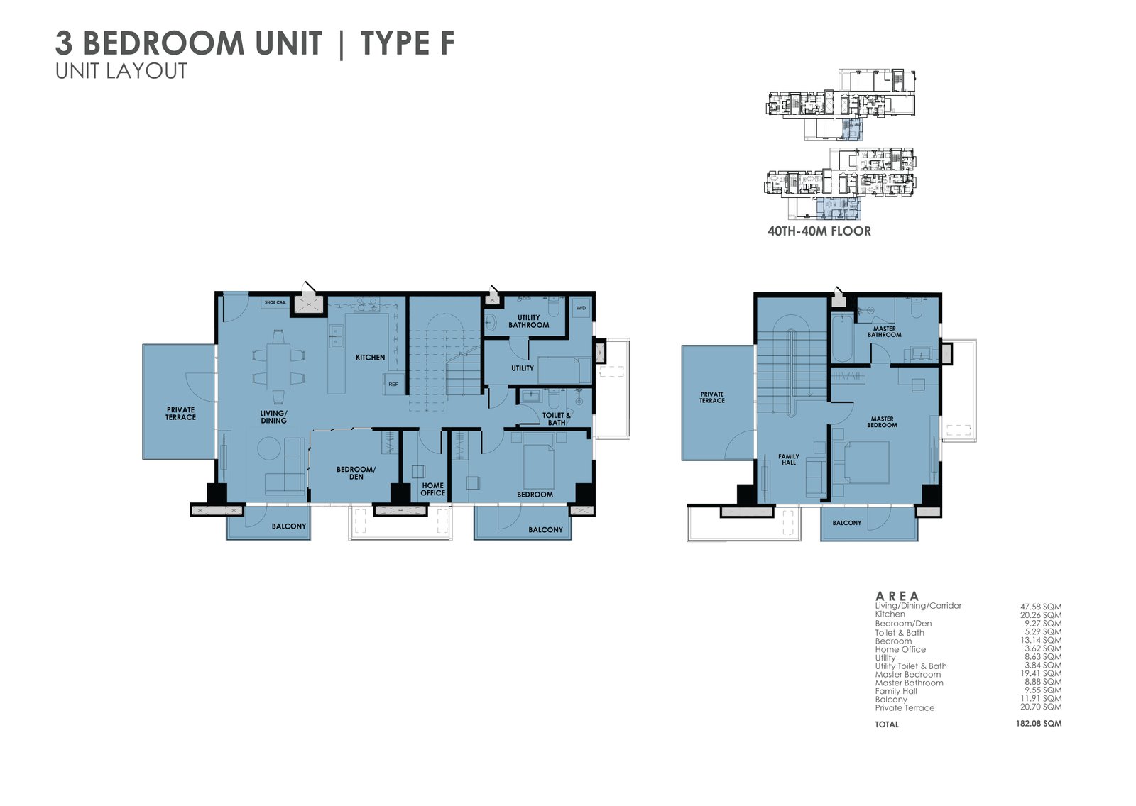 the wave towers 3 bedroom unit layout