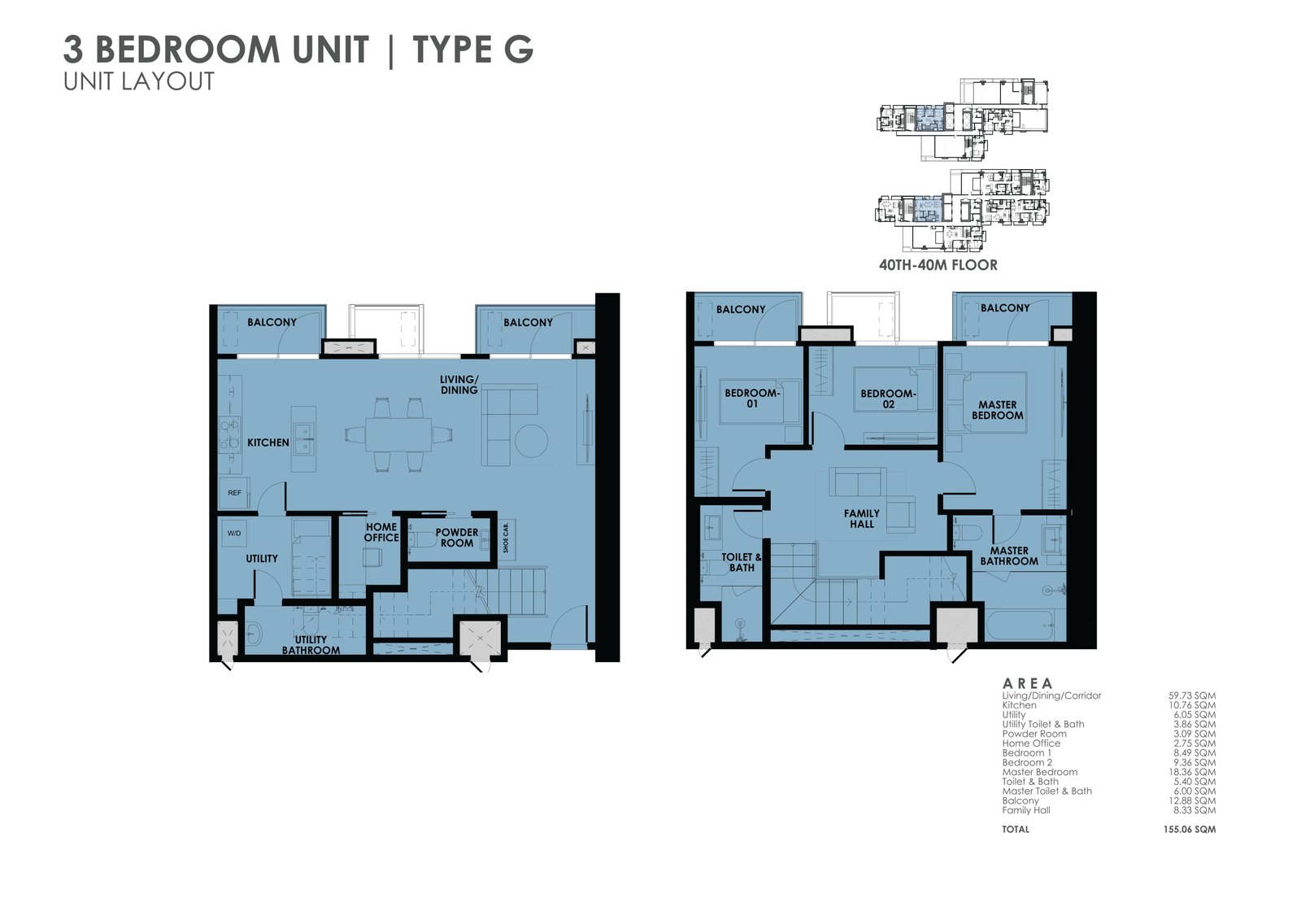 the wave towers 3 bedroom bi level floor plan