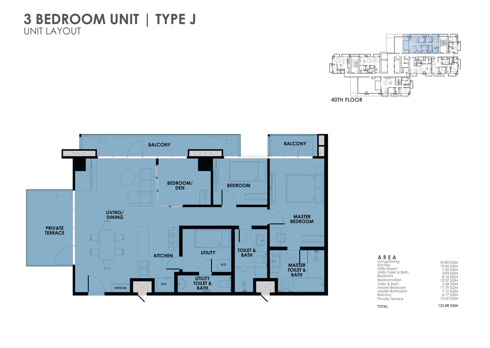 the wave towers 3 bedroom type J