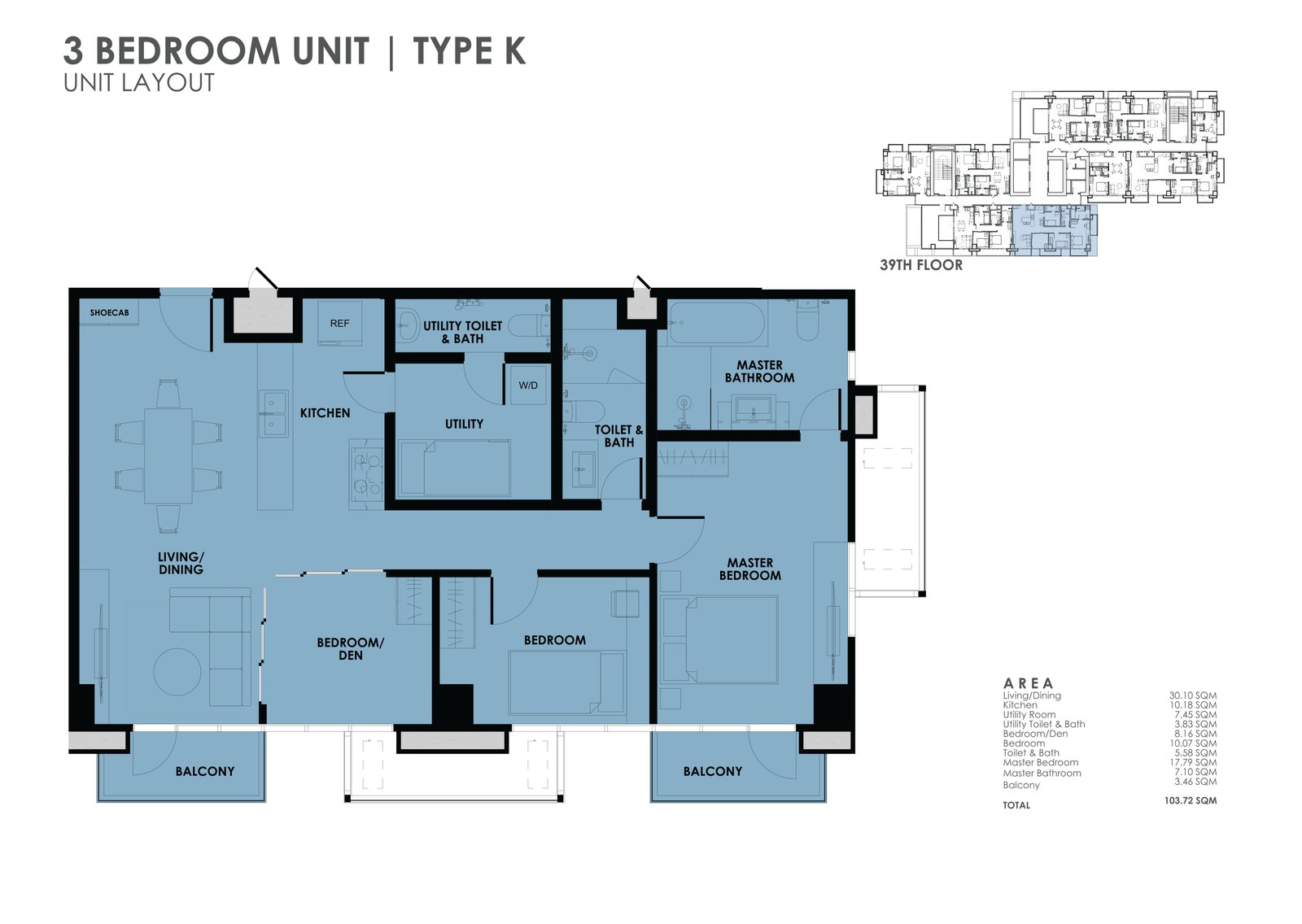 the wave towers 3 bedroom type K