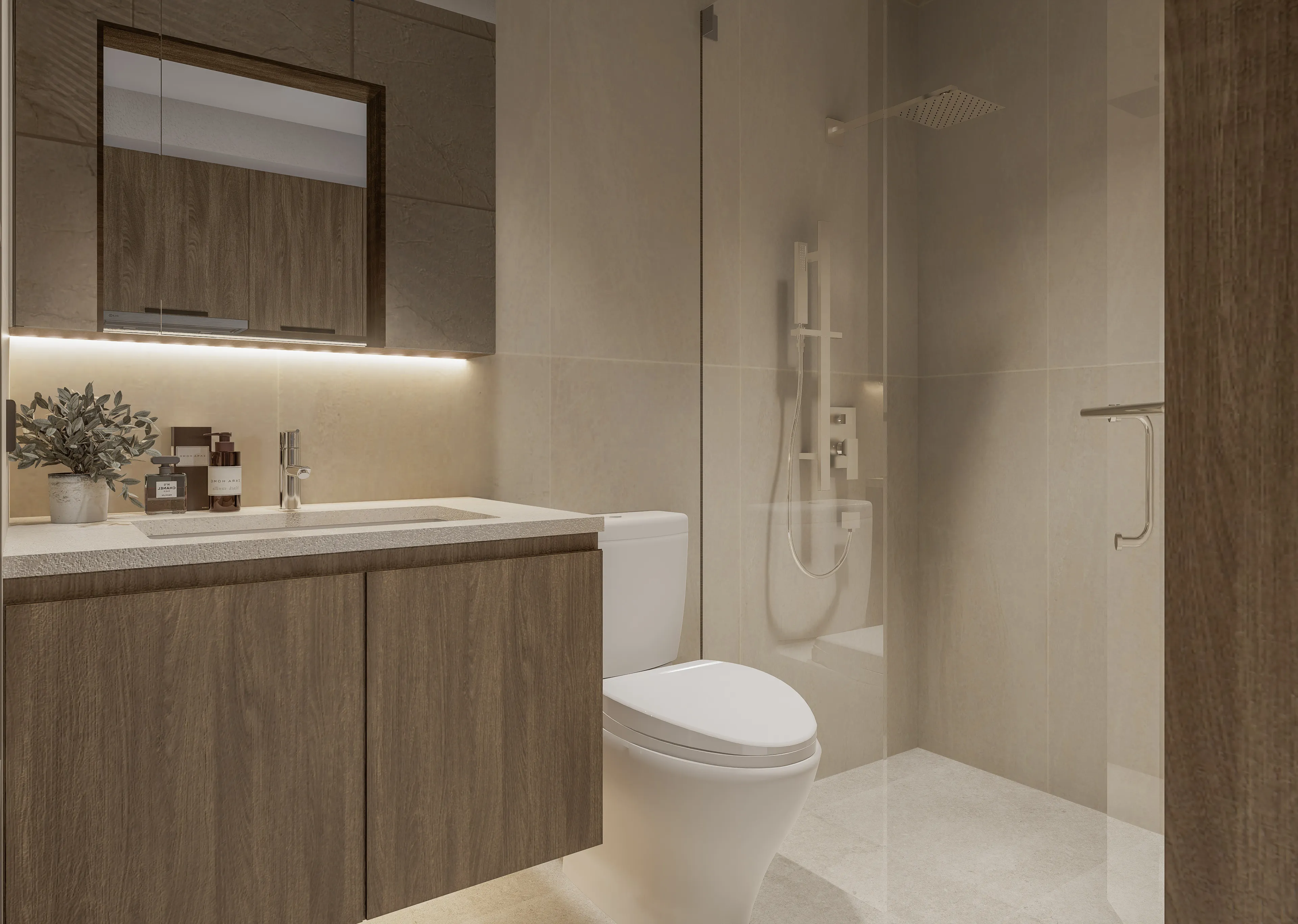 the wave towers studio showroom toilet area